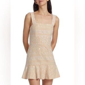 ALICE + OLIVIA Kaidra Embroidered Drop Waist Mini Dress size 12 Women’s